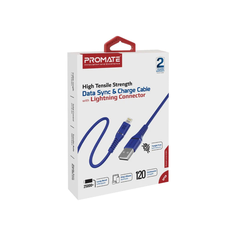 PROMATE High Tensile Strength Data Sync & Charge Cable with Lightning Connector