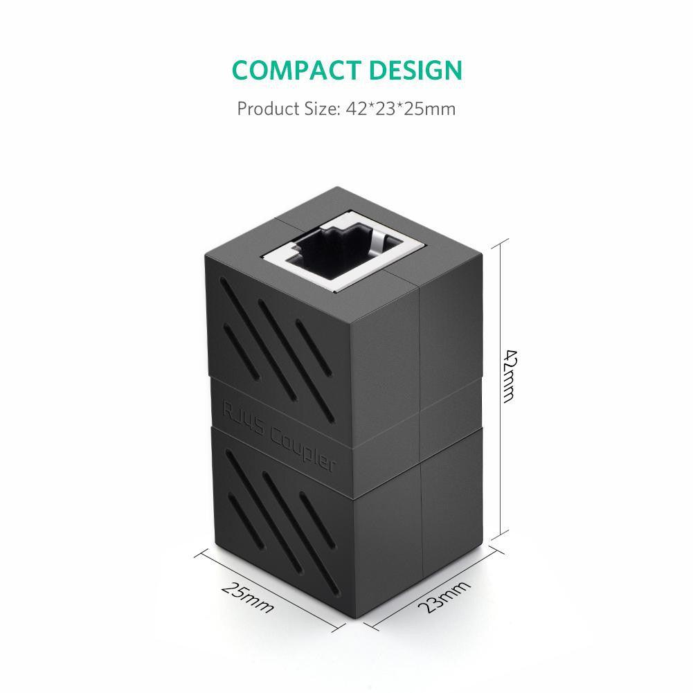 UGREEN RJ 45 Network Keystone Jack In-Line Coupler Female to Female 10pcs (Black)