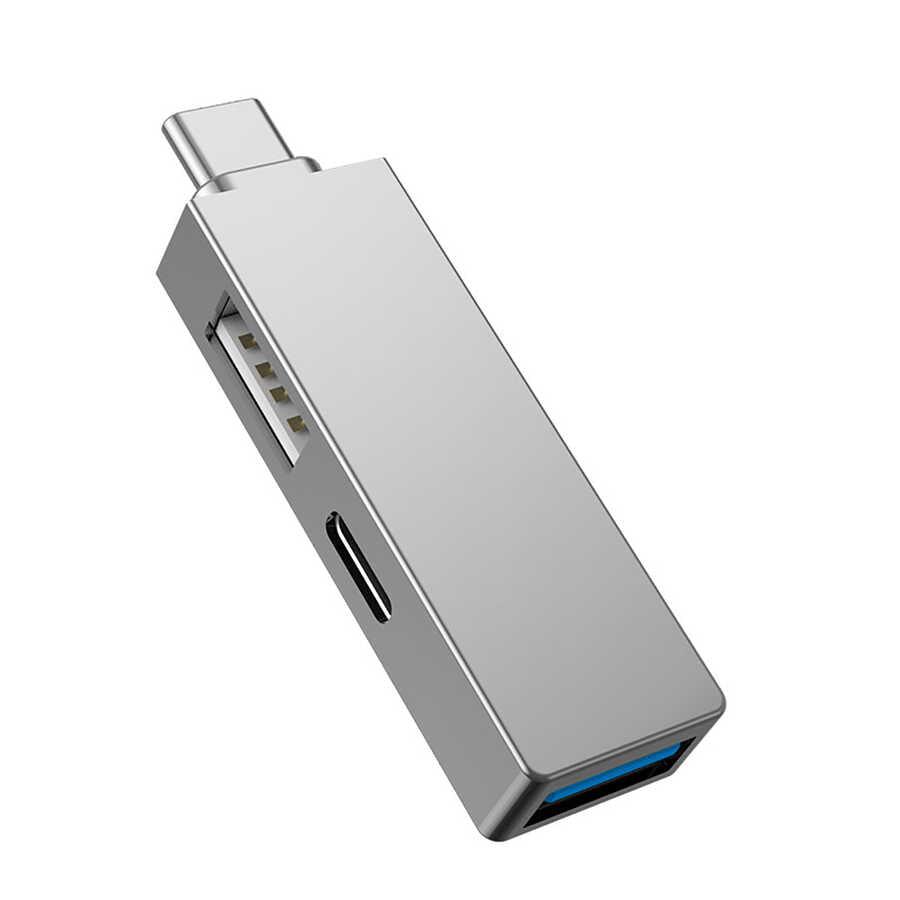 Wiwu Alpha T02 Pro 3 in 1 Type-C Hub Usb Coupler with PD Port