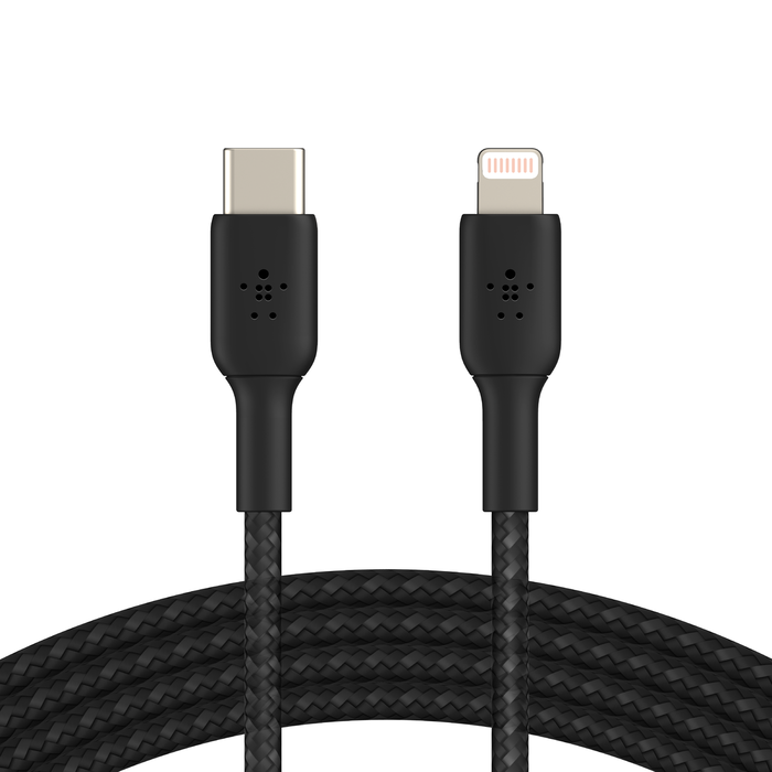 Belkin Boost Charge Braided USB-C to Lightning Cable (2m / 6.6ft, Black)