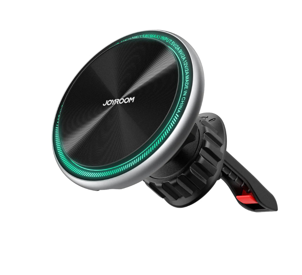 Joyroom Magnetic Wireless Car Charger Holder with LED Letter Ring holder air vent