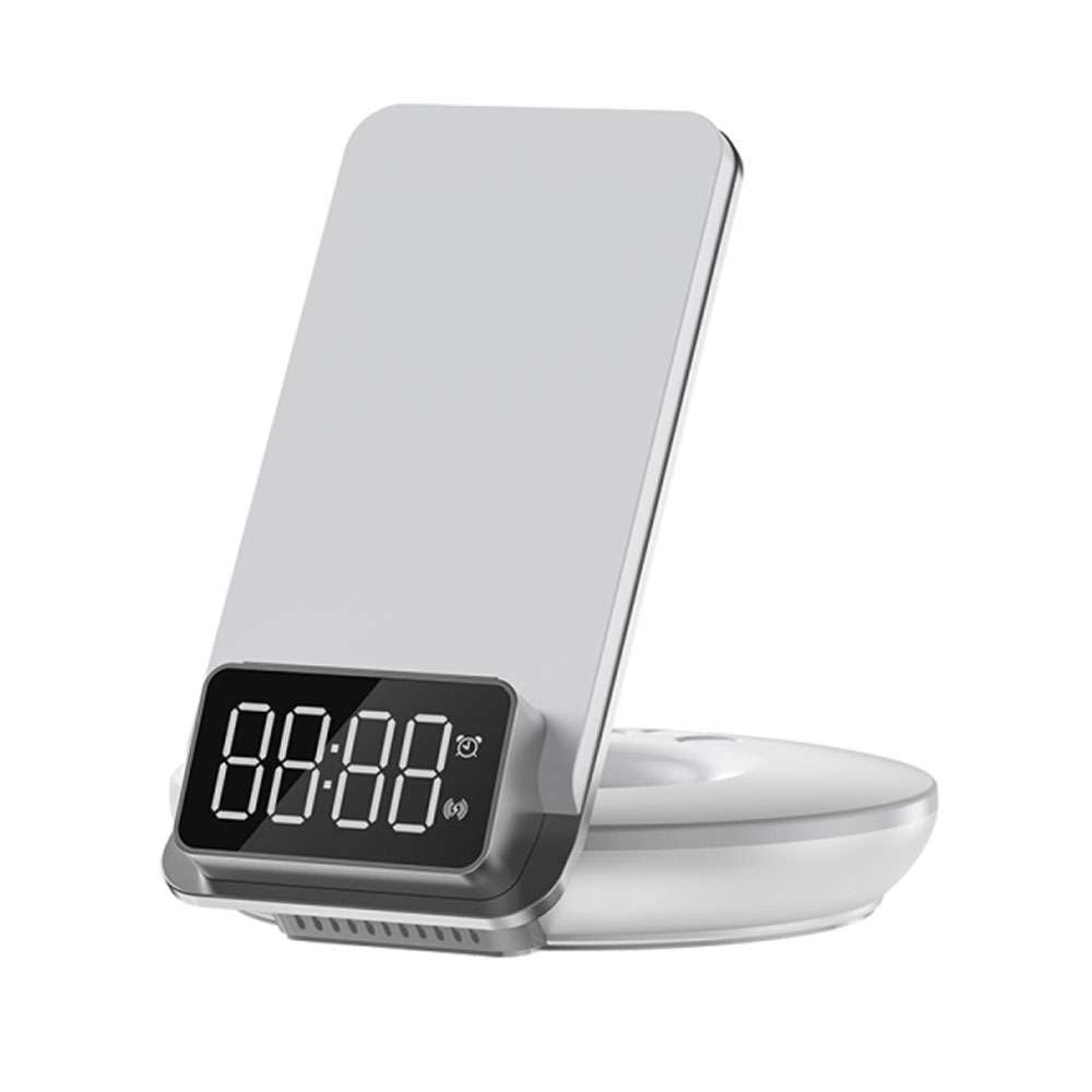 TOTU 3 in 1 Automatic Alignment Night Light Alarm Clock Wireless Charging