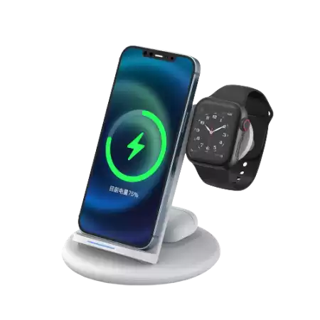 WiWU Power Air 3 in 1 Desktop Wireless Charger Mobile Phone Stand for Phone Earbuds Fast Charge Phone Holder