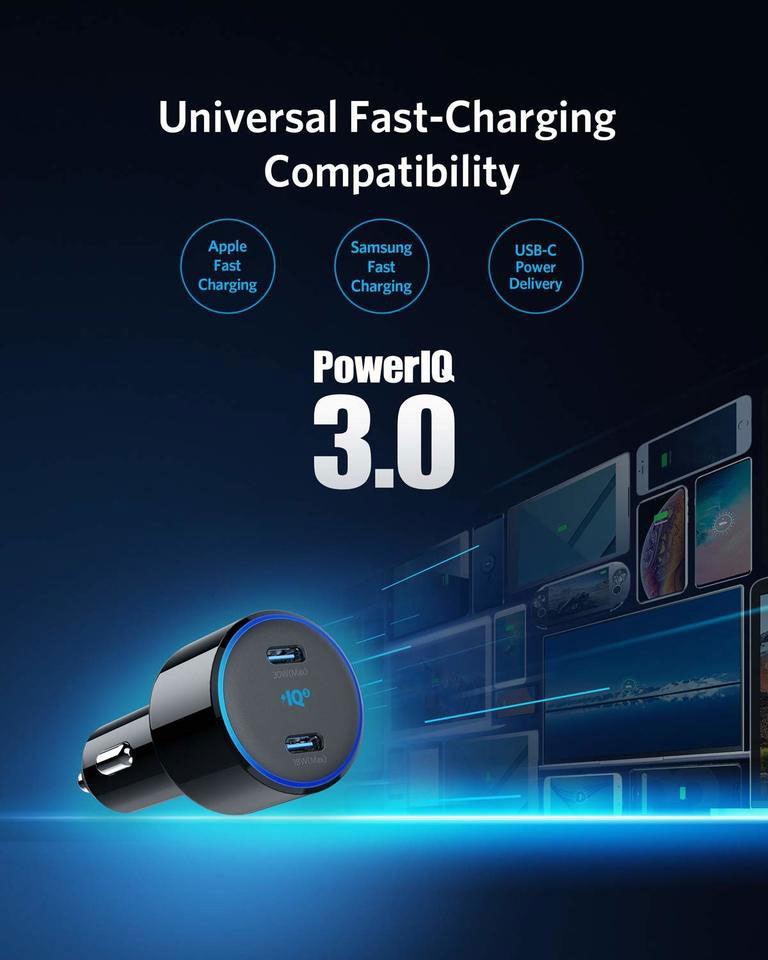 Anker PowerDrive +III Duo 48W Car Charger Black - JoCell جوسيل