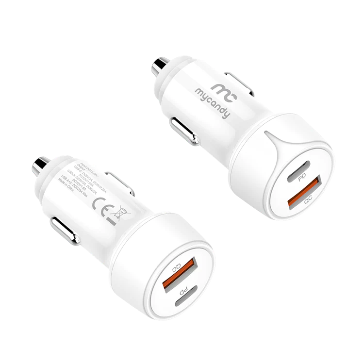 MyCandy 20w dual output car charger with type-c to lightning cable