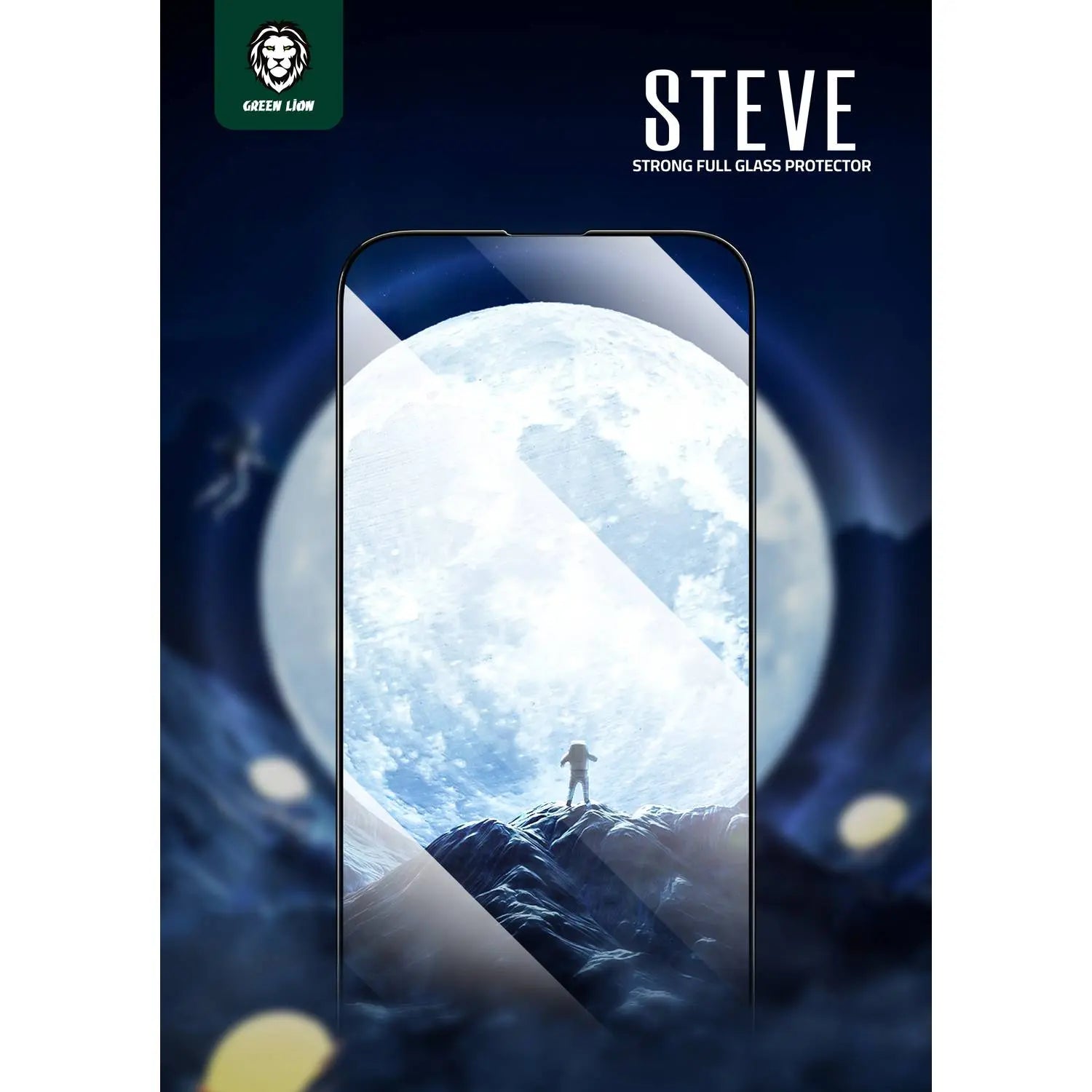 Green 9H Steve Glass Strong Full Screen Protector for iPhone 14 Pro ( 6.1" ) - Clear