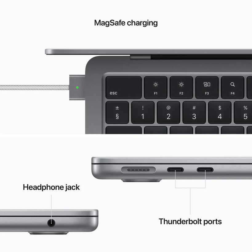 MacBook Air 13-inch: Apple M2 chip with 8-core CPU and 10-core GPU, 512GB - Space Grey