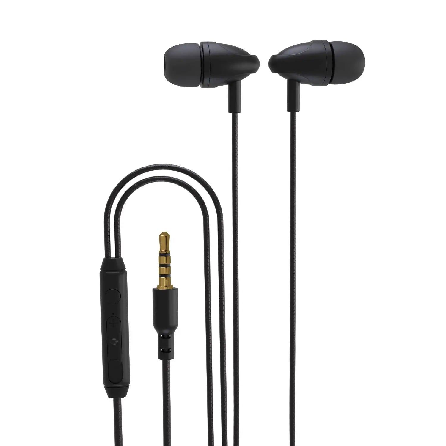 Porodo Stereo Earphones with Aux Connector 3.5mm - Black