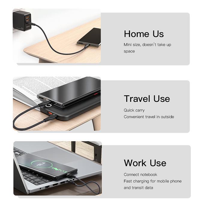 YESIDO CA83 45W Max Fast Charging Type C to Type C Cable - Black YESIDO CA83 45W Max Fast Charging Type C to Type C Cable - Black