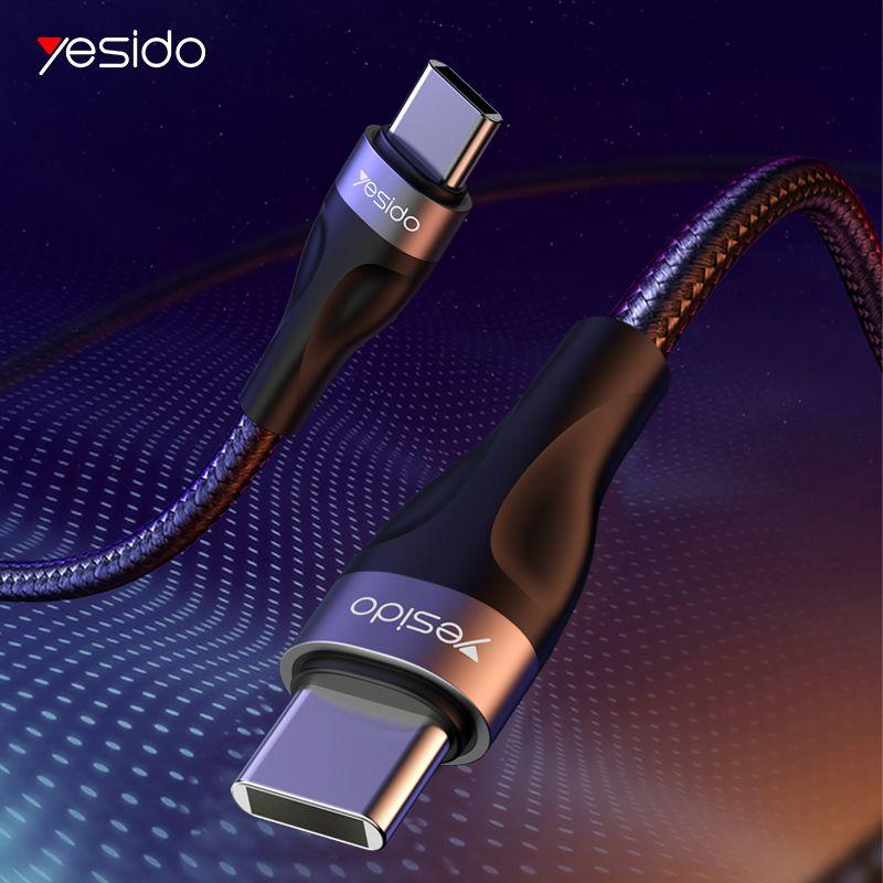 YESIDO CA83 45W Max Fast Charging Type C to Type C Cable - Black YESIDO CA83 45W Max Fast Charging Type C to Type C Cable - Black
