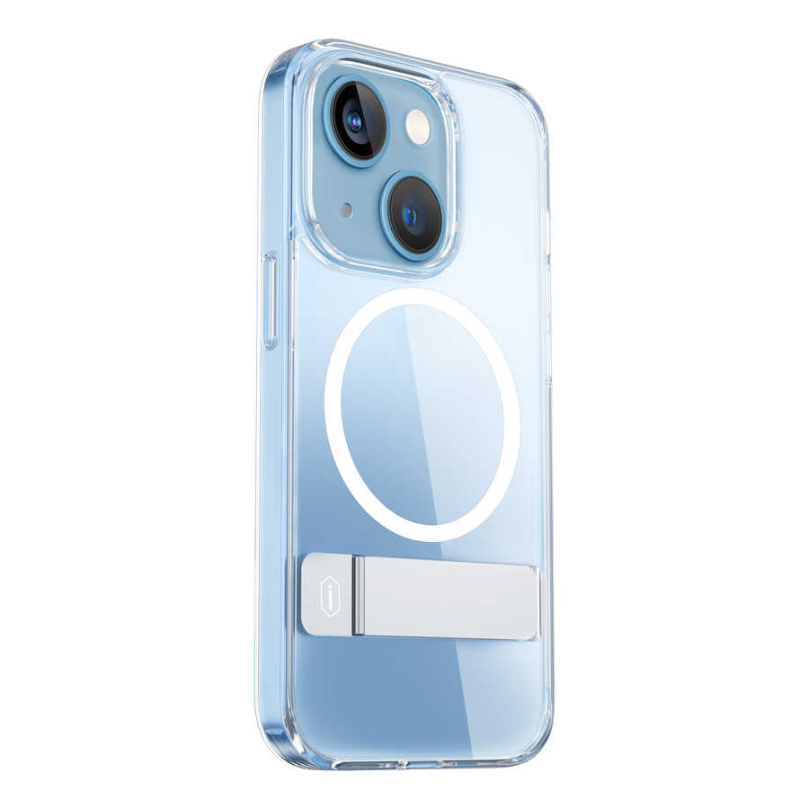Wiwu aurora series anti-drop case with stand for iphone 14 pro (6.1") - transparent