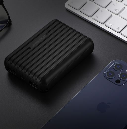 RockRose, Andes 10S, 10000 mAh, Fast Charge, Lightweight & Ultra-Compact Power Bank - Black