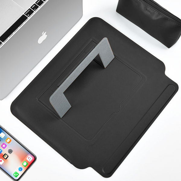 Wiwu skin pro slim stand sleeve for macbook pro 14.2" - black